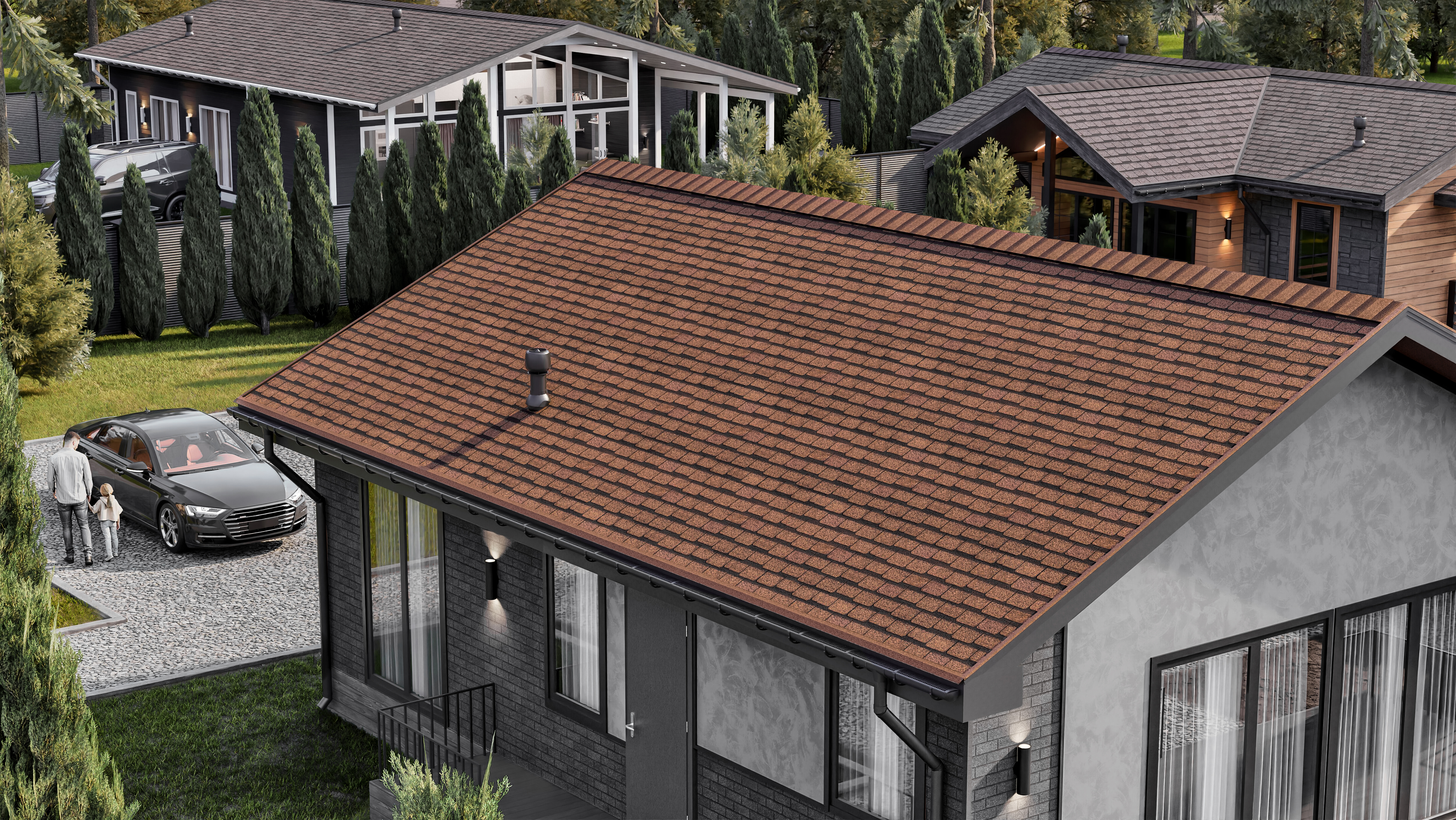 Гибкая черепица SHINGLAS Технониколь Фристайл Гранит, 3 м2 — изображение 2